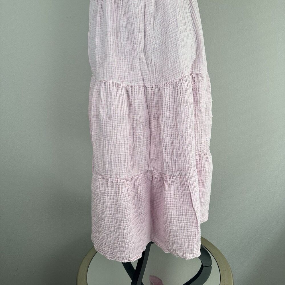 Z SUPPLY Gauzy Tiered Midi Dress in Bleached Pink Mauve Size Large Boho Summer - Picture 11 of 16